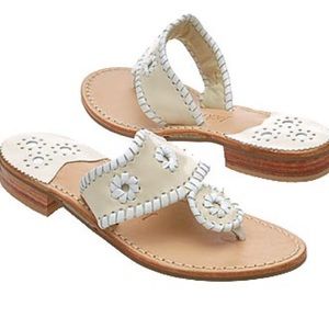 Size 9 Cream and White Jack Rogers Sandals